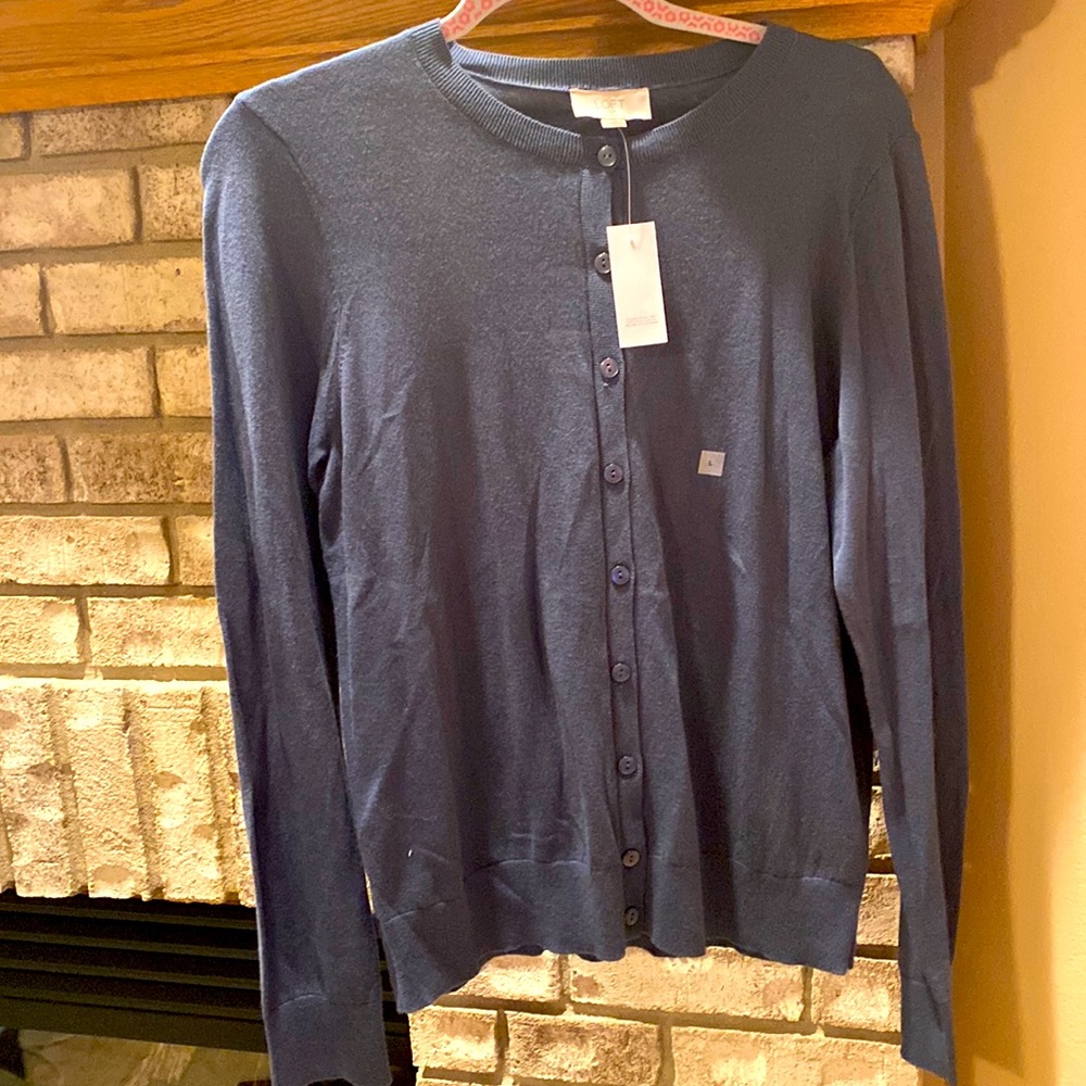 Loft Outlet button up sweater Large NWT